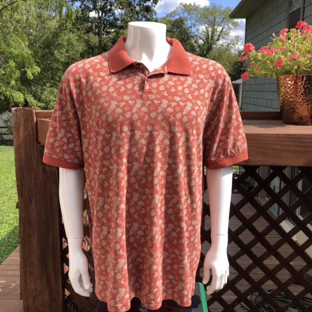 Ocean Pacific OP Aloha Polo Shirt Mens XXL Tropical Palm Tree Short Sleeve